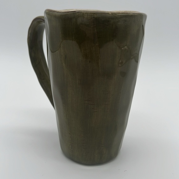 Gisella Handpainted Extra Large Olive Green Ceramic Mug - Tabletops Unlimited - Picture 3 of 12